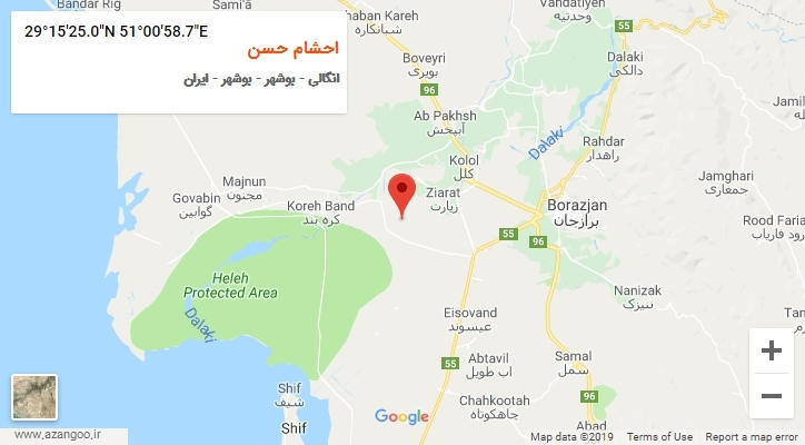 روستای احشام حسن بر روی نقشه