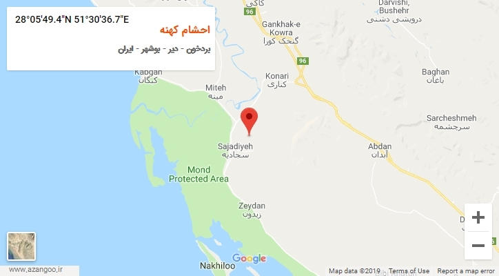 روستای احشام کهنه بر روی نقشه