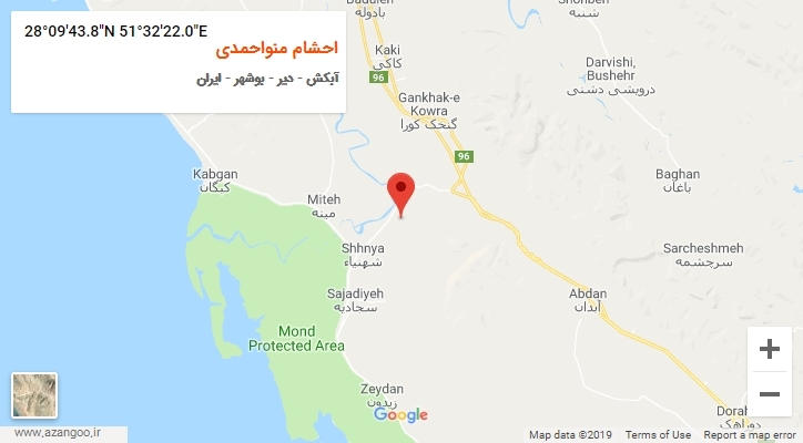 روستای احشام منواحمدی بر روی نقشه