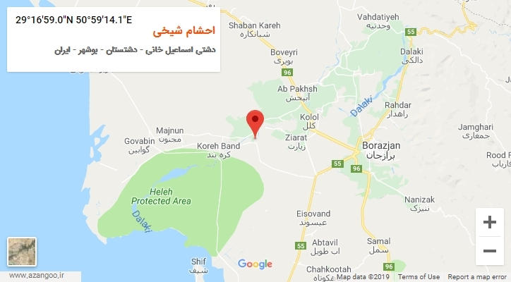 روستای احشام شیخی بر روی نقشه