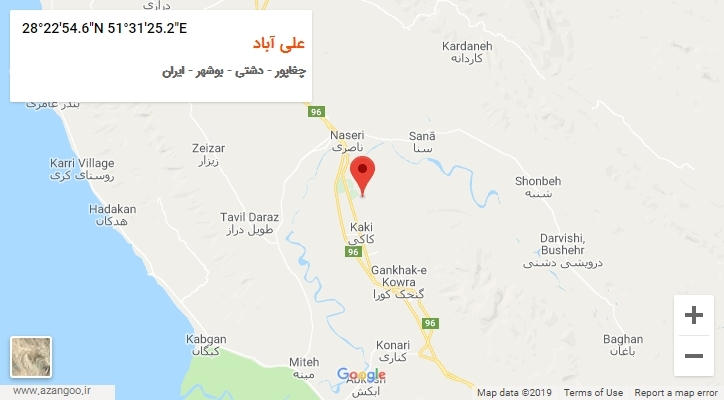 روستای علی آباد بر روی نقشه