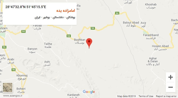 روستای امامزاده بده بر روی نقشه