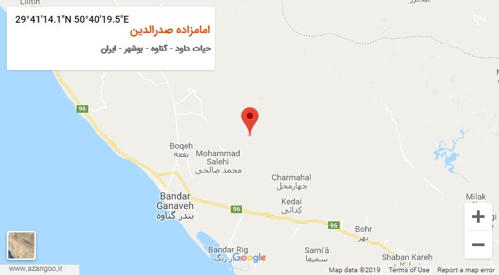 روستای امامزاده صدرالدین بر روی نقشه