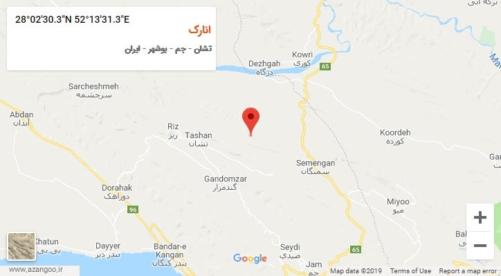 روستای انارک بر روی نقشه