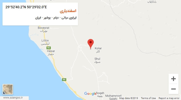 روستای اسفندیاری بر روی نقشه