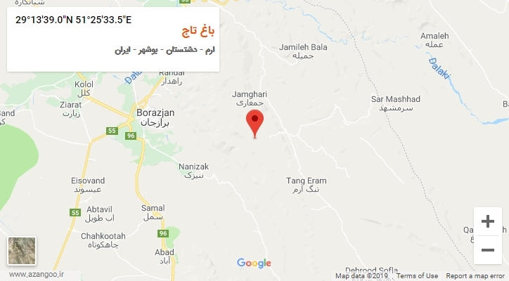 روستای باغ تاج بر روی نقشه