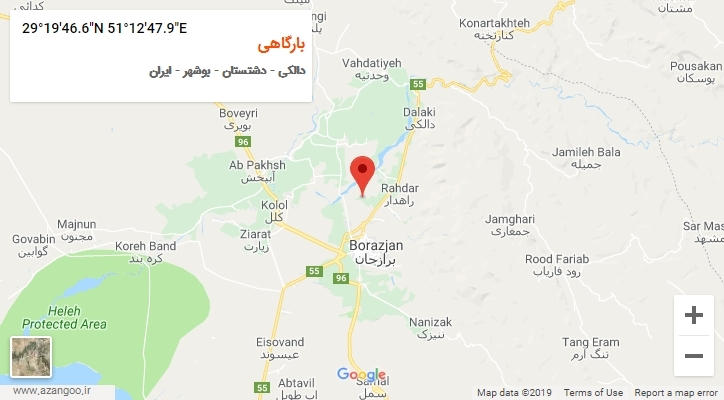 روستای بارگاهی بر روی نقشه