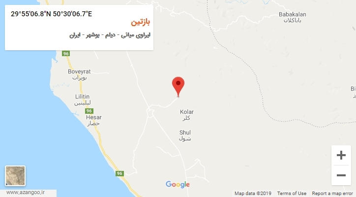 روستای بازتین بر روی نقشه