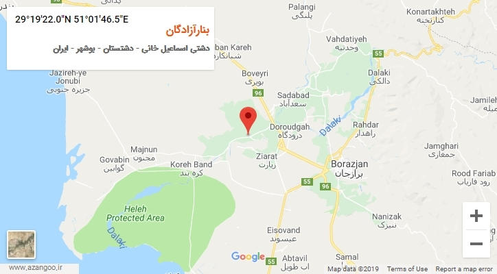 روستای بنارآزادگان بر روی نقشه