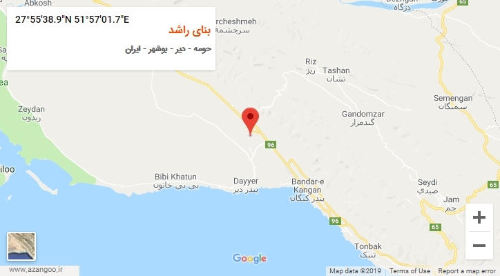 روستای بنای راشد بر روی نقشه