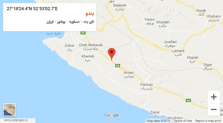 روستای بندو بر روی نقشه