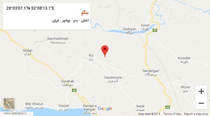 روستای بنگو بر روی نقشه