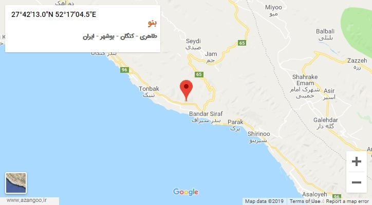 روستای بنو بر روی نقشه