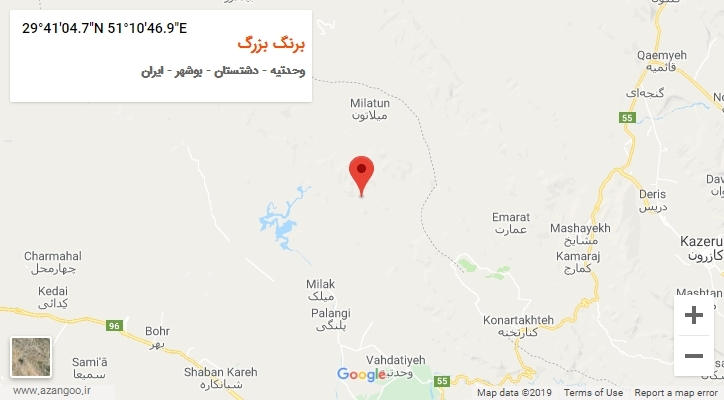 روستای برنگ بزرگ بر روی نقشه