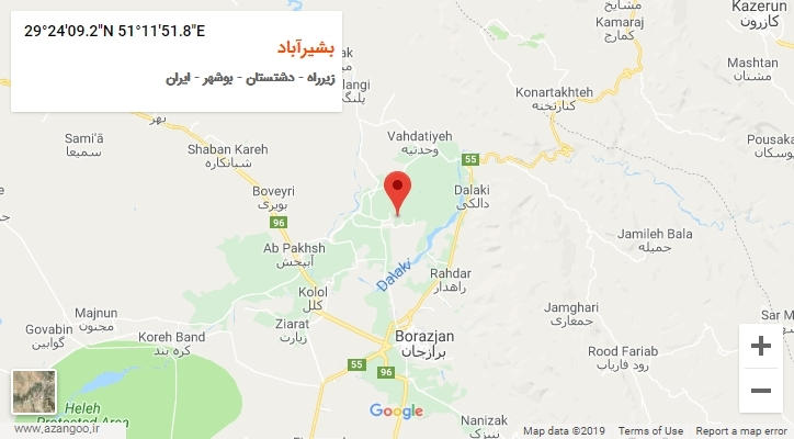 روستای بشیرآباد بر روی نقشه