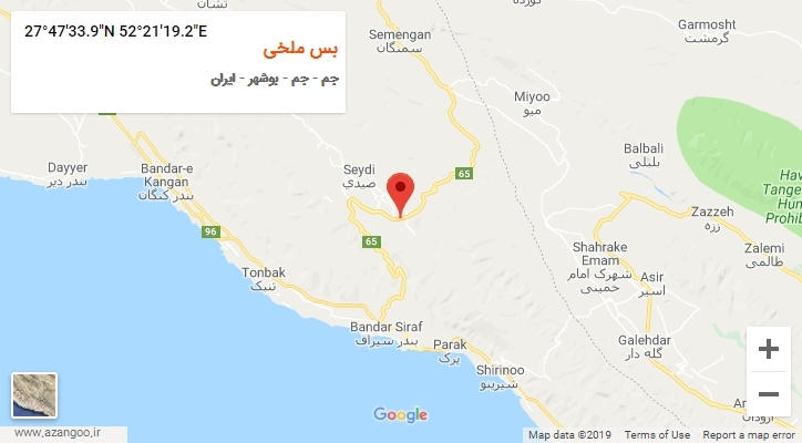روستای جنوب جم بر روی نقشه
