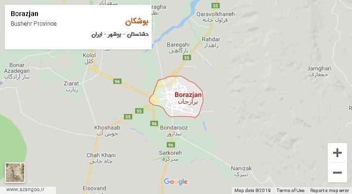 دهستان بوشکان بر روی نقشه