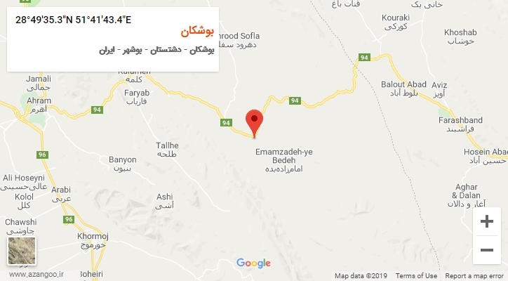 روستای بوشکان بر روی نقشه