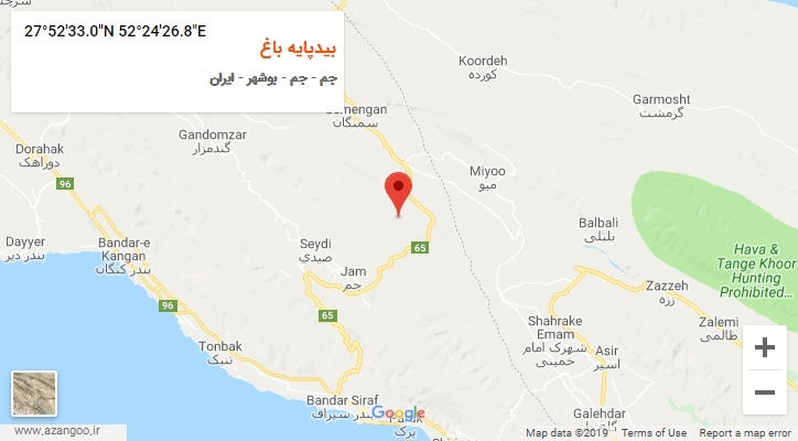 روستای بیدپایه باغ بر روی نقشه