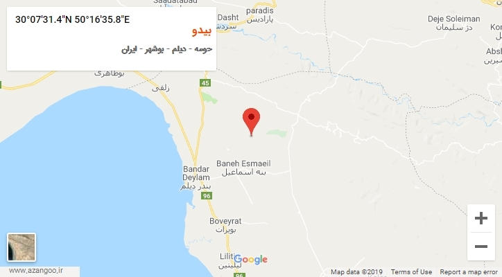 روستای بیدو بر روی نقشه