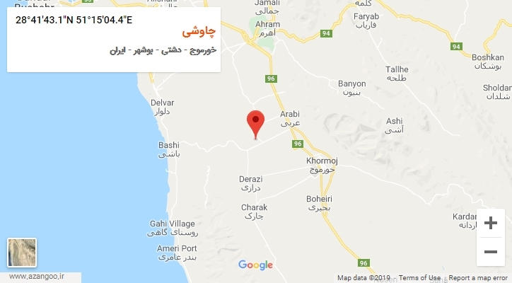 روستای چاوشی بر روی نقشه