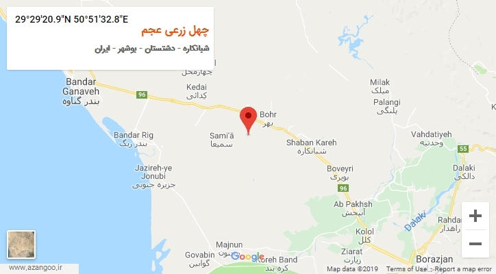 روستای چهل زرعی عجم بر روی نقشه