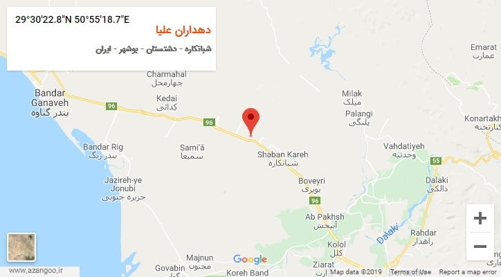 روستای دهداران علیا بر روی نقشه