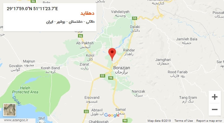 روستای دهقاید بر روی نقشه