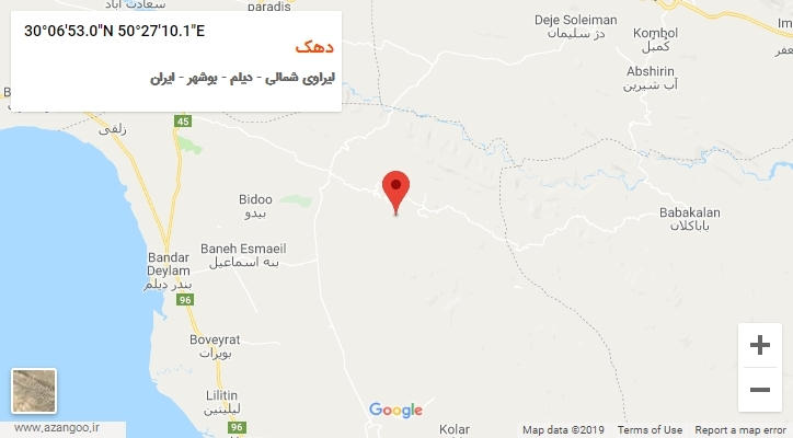 روستای دهک بر روی نقشه