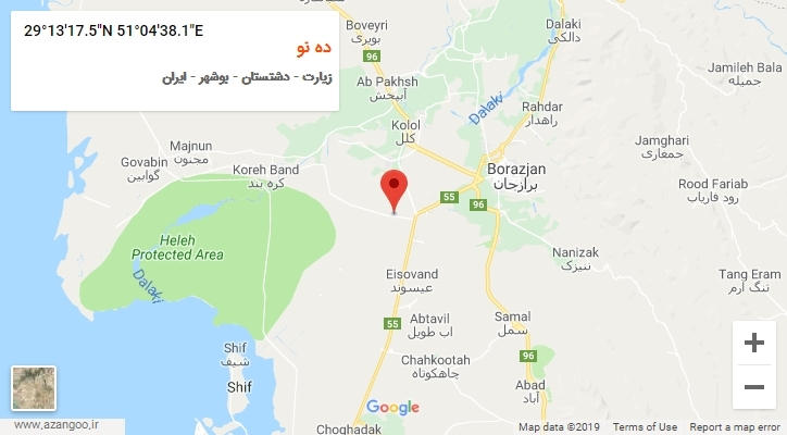 روستای ده نو بر روی نقشه