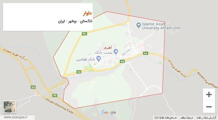 دهستان دلوار بر روی نقشه