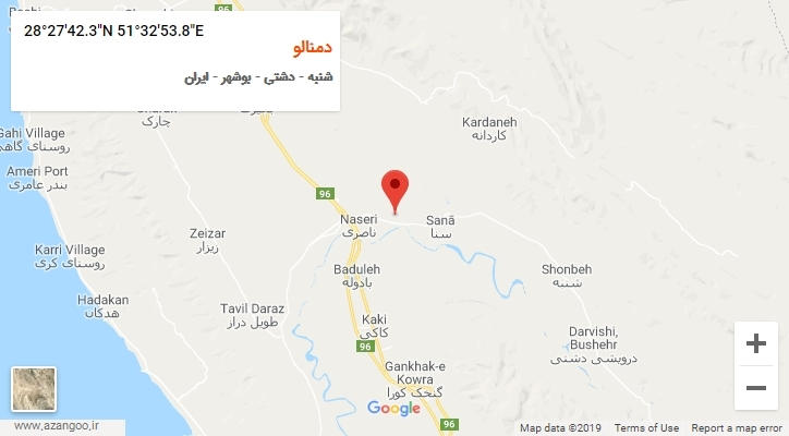 روستای دمنالو بر روی نقشه