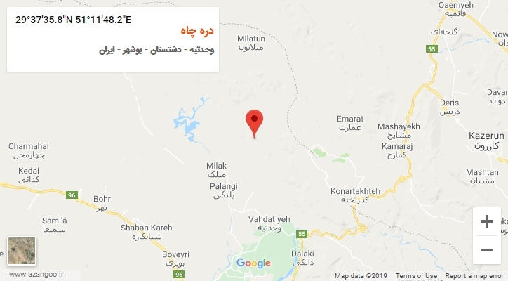 روستای دره چاه بر روی نقشه