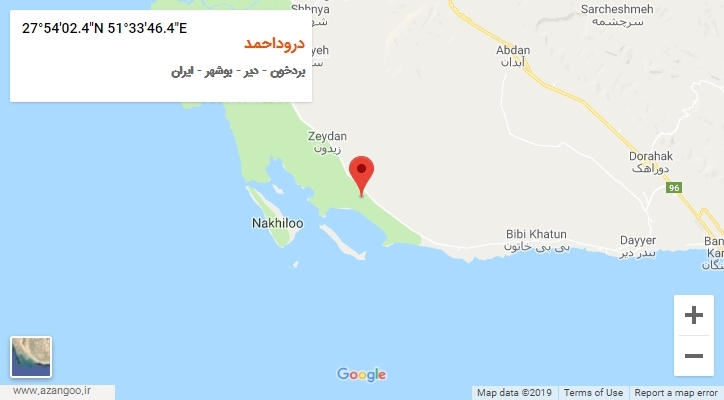 روستای دروداحمد بر روی نقشه