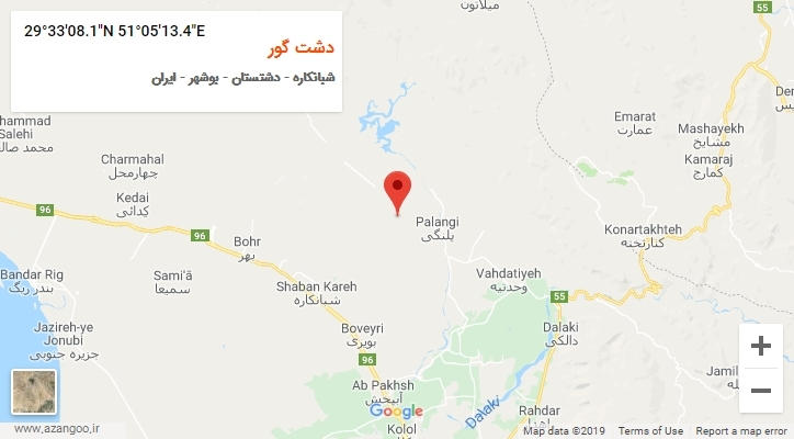 روستای دشت گور بر روی نقشه