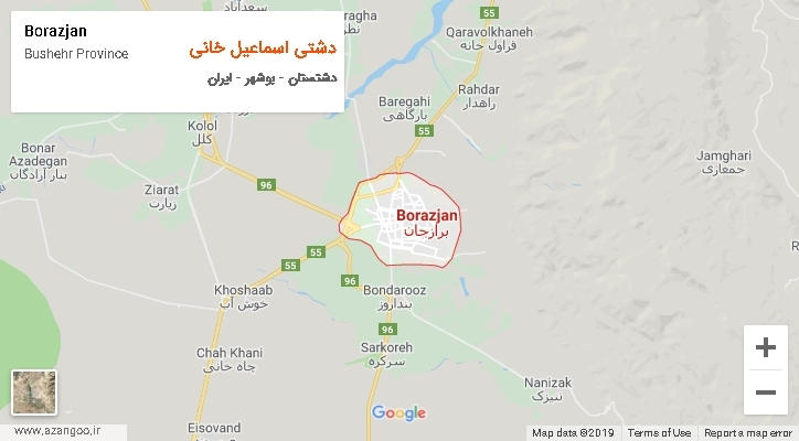 دهستان دشتی اسماعیل خانی بر روی نقشه