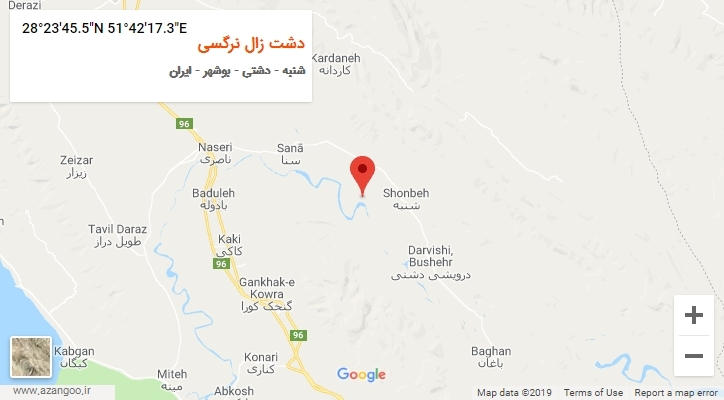 روستای دشت زال نرگسی بر روی نقشه