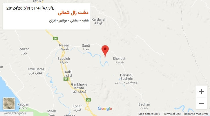 روستای دشت زال شمالی بر روی نقشه