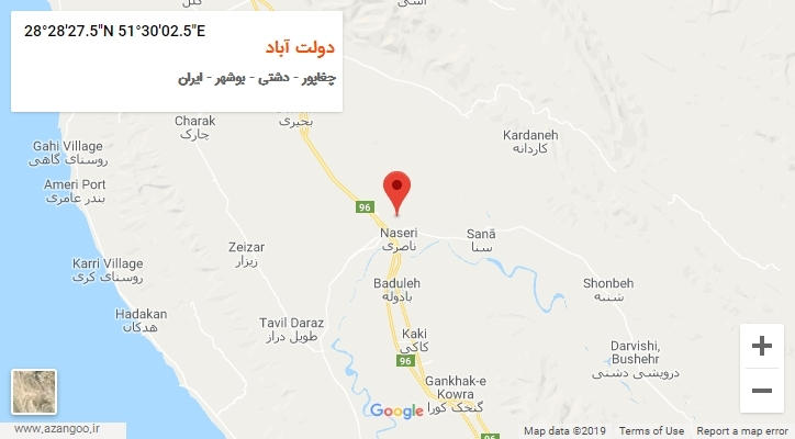 روستای دولت آباد بر روی نقشه