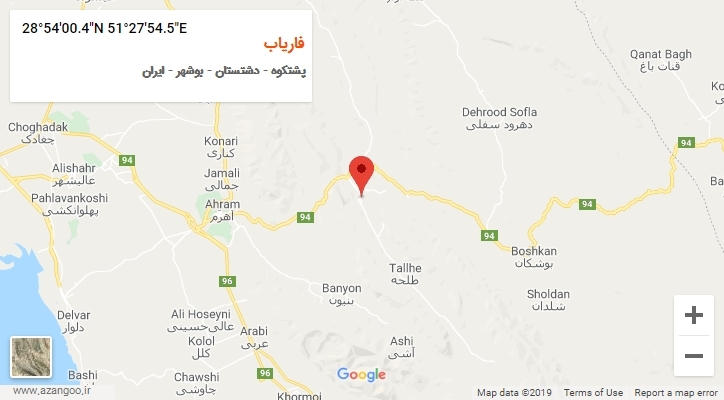 روستای فاریاب بر روی نقشه