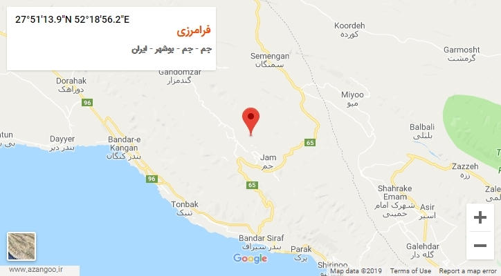 روستای فرامرزی بر روی نقشه