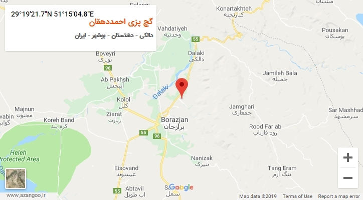 روستای گچ پزی احمددهقان بر روی نقشه