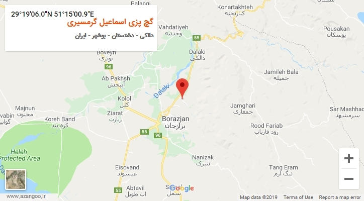 روستای گچ پزی اسماعیل گرمسیری بر روی نقشه