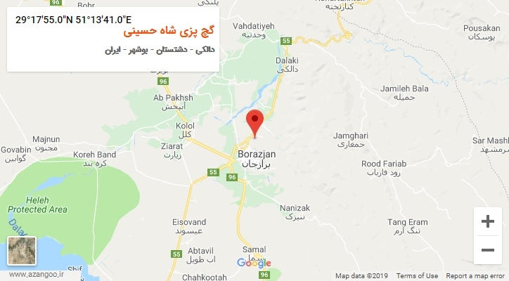 روستای گچ پزی شاه حسینی بر روی نقشه