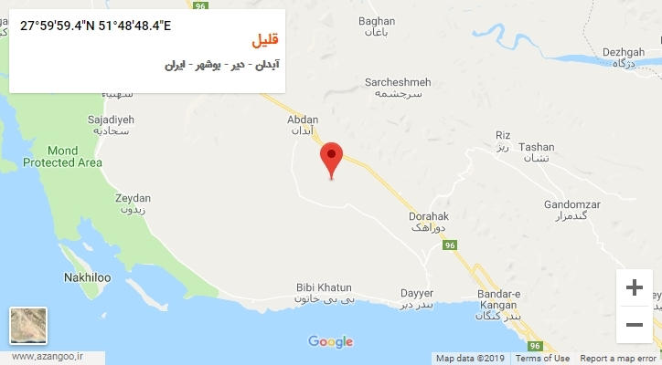 روستای قلیل بر روی نقشه