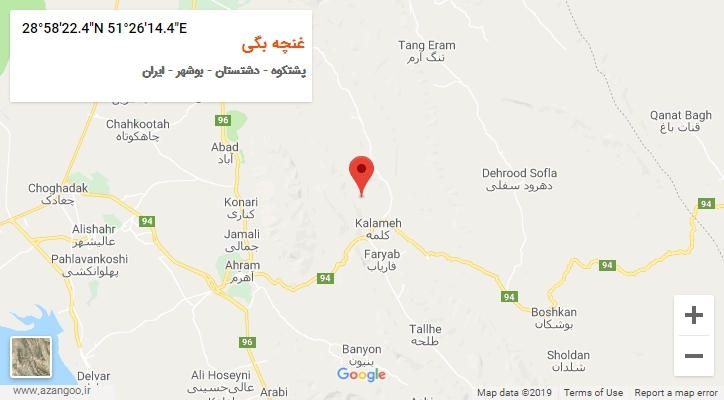 روستای غنچه بگی بر روی نقشه