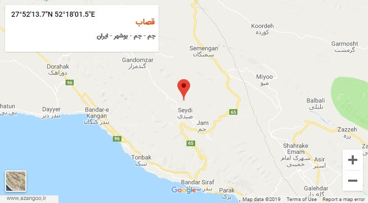 روستای قصاب بر روی نقشه