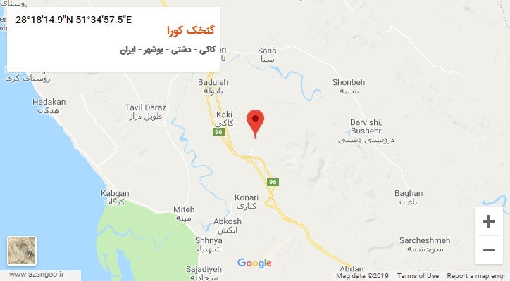 روستای گنخک کورا بر روی نقشه