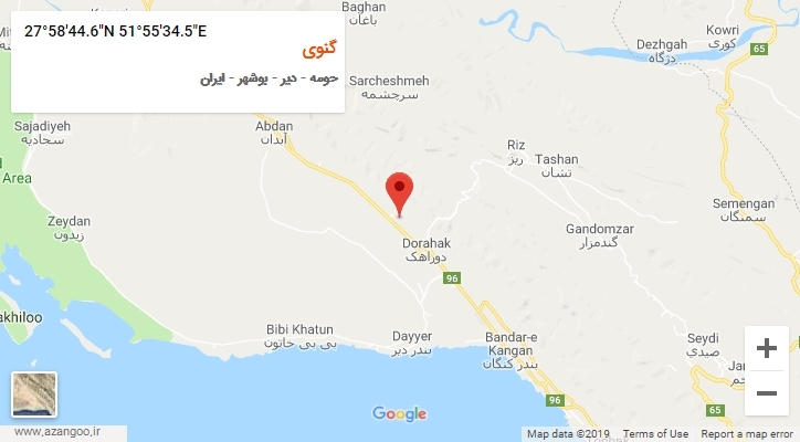 روستای گنوی بر روی نقشه