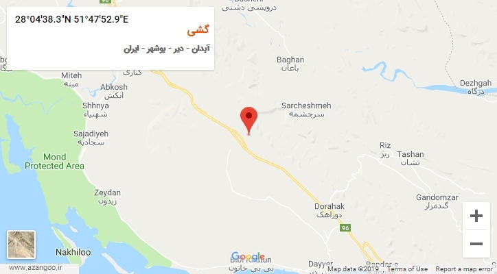 روستای گشی بر روی نقشه
